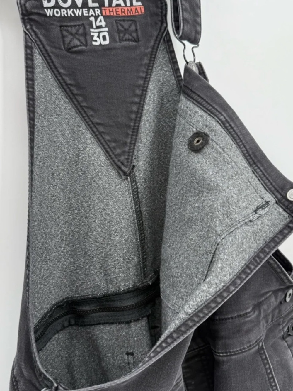 Dovetail Workwear Freshley Hotswap Thermal Denim Overalls - Black - 14x30 - Picture 6 of 9
